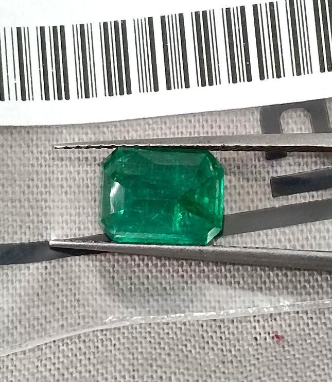 Vivid Deep Green 1.96ct Natural Zambian Emerald Certified Octagon Cut Gemstone