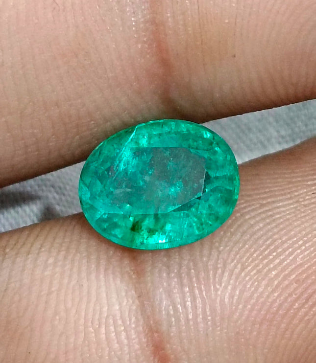 Russian Emerald 3.10ct Natural Sea Green Oval Cut Loose Gemstone