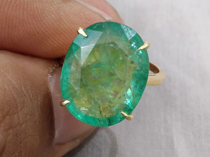 Natural Panjshir Emerald 13.36ct IGI Certified Medium Green Oval Cut Big Size Loose Stone