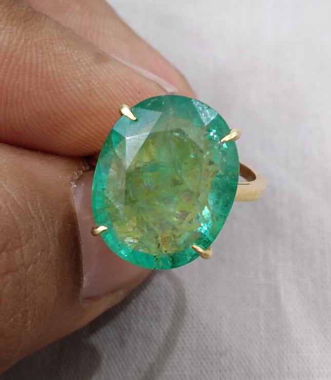 Natural Panjshir Emerald 13.36ct IGI Certified Medium Green Oval Cut Big Size Loose Stone
