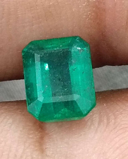 GSI Certified 1.87ct Medium Deep Green Zambian Emerald Minor Oiled Loose Gemstone