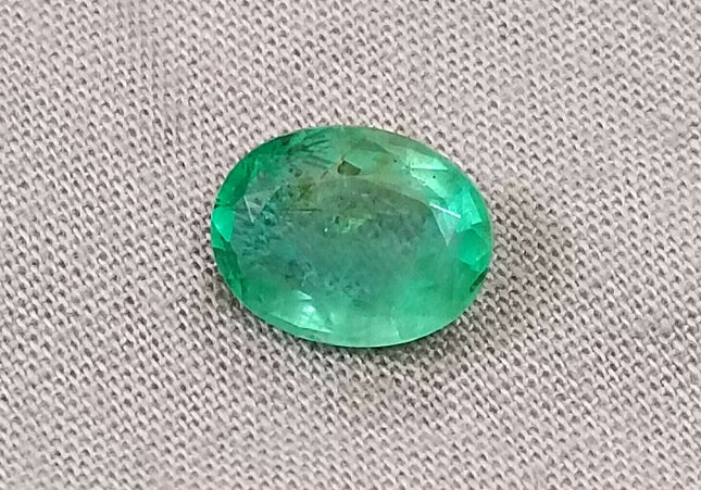 GSI Certified 2.60ct Sea Green Oval Cut Natural Panjshir Emerald Minor Oiled Loose Gemstone