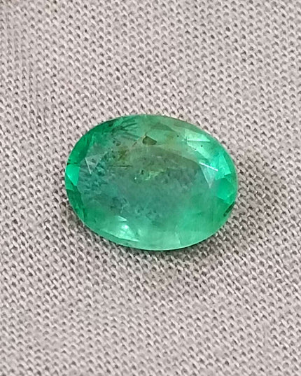 GSI Certified 2.60ct Sea Green Oval Cut Natural Panjshir Emerald Minor Oiled Loose Gemstone