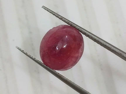 4.32ct Cabochon Cut Certified Natural Red African Ruby Unheated Gemstone
