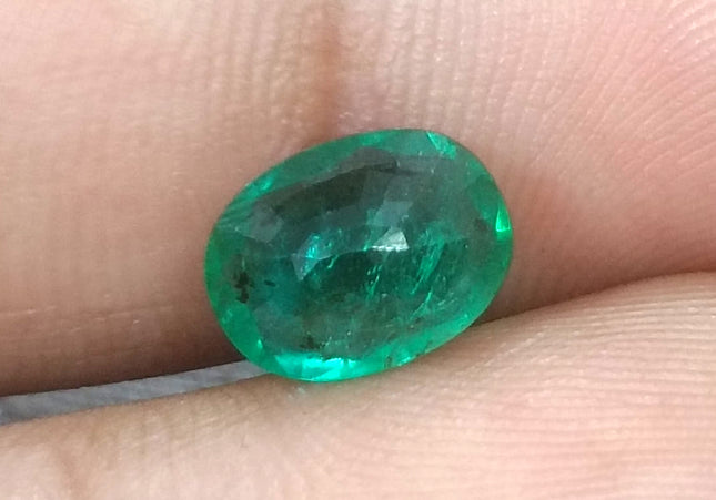 GSI USA Certified 1.76ct Deep Green Zambian Emerald Minor Oiled Loose Gemstone