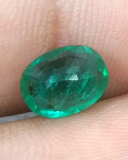 GSI USA Certified 1.76ct Deep Green Zambian Emerald Minor Oiled Loose Gemstone