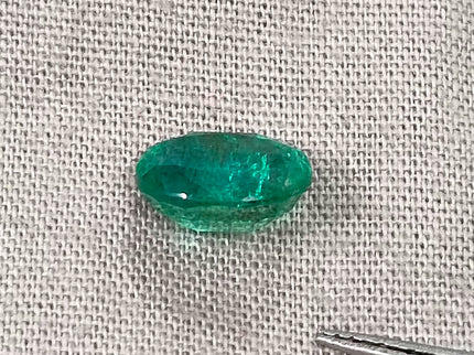 Zambian Emerald 1.92ct Certified Natural Deep Vibrant Green Oval Cut Loose Gemstone