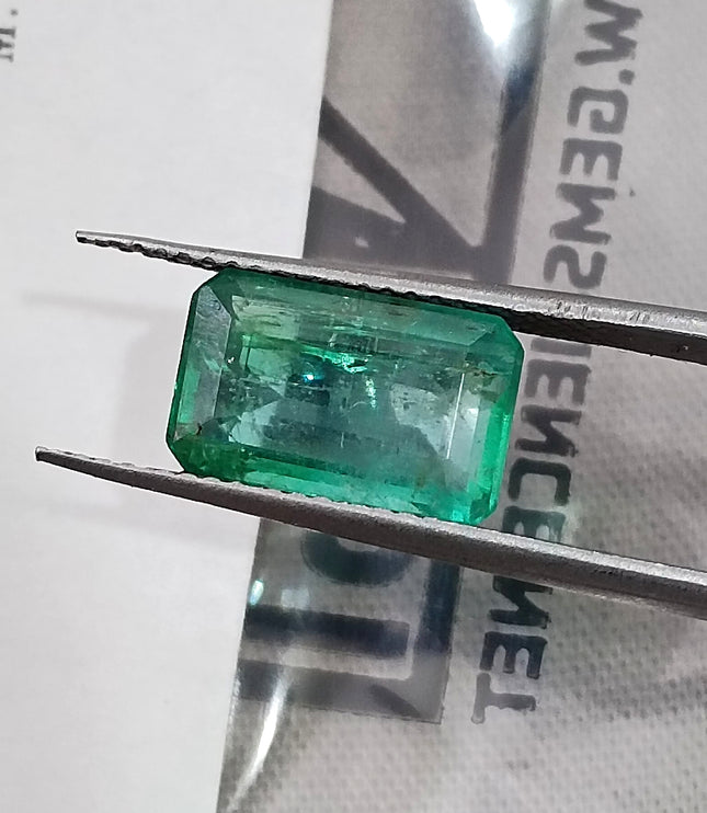 Emerald Natural 2.93ct Certified Medium Green Octagon Cut Loose Gemstone