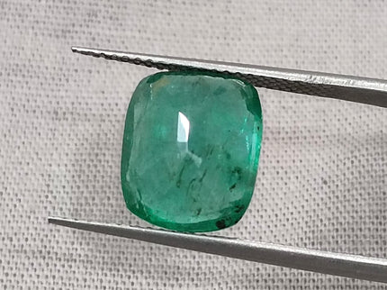Zambian Emerald 4.25ct Natural Medium Deep Green Cushion Cut Stone