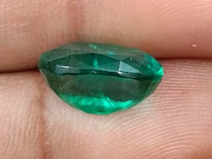 Natural Emerald 5.67ct Deep Green Zambian Origin Oval Cut Minor Oiled Loose Gemstone