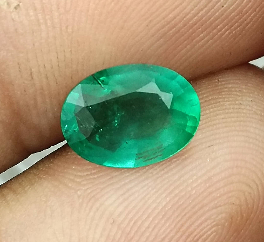 Natural Zambian Emerald 1.98ct Certified Medium Deep Green Oval Cut Loose Gemstone
