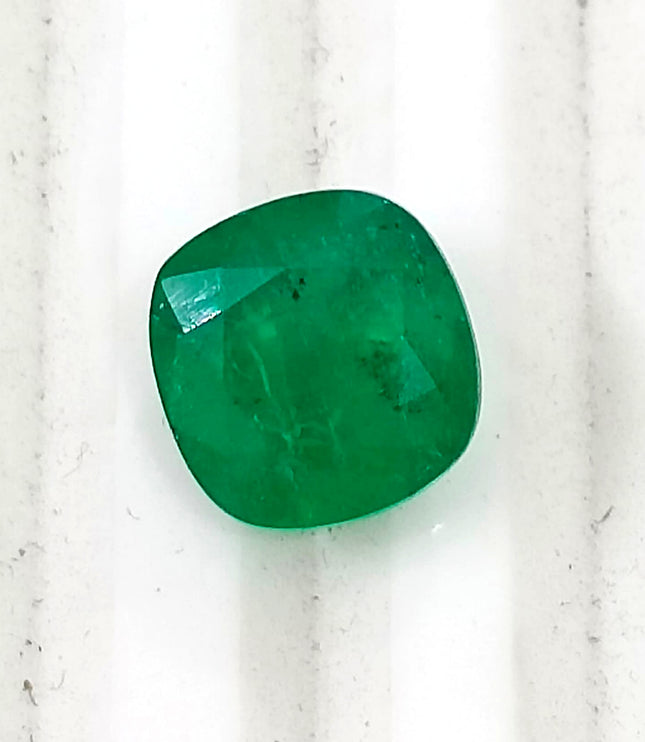 Colombian Emerald 3.14ct Deep Pure Velvet Green Natural Certified Cushion Cut Gemstone
