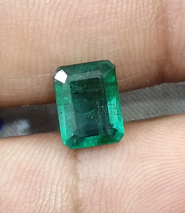 Natural Emerald 2.14ct Zambia Medium Deep Color SGL Certified Octagon Cut Minor Oiled Gemstone