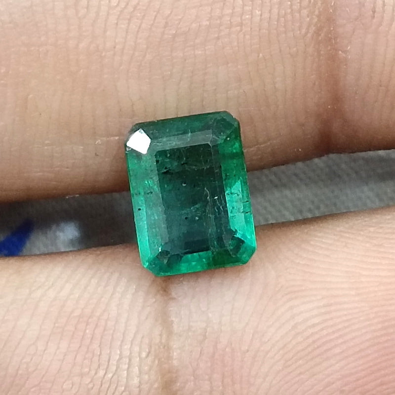 Natural Emerald 2.14ct Zambia Medium Deep Color SGL Certified Octahon Cut Minor Oiled Gemstone