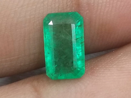 1.84ct Natural Panjshir Emerald Medium Parrot Green Octagon Gemstone