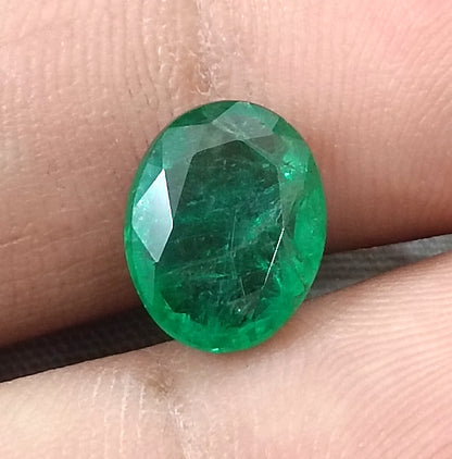 GSI Certified 3.19ct Medium Deep Vivid Green Emerald, 100% Natural Earth Mined Gem - SMSGEMS 