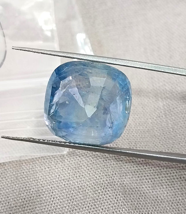 17.96ct Untreated Blue Sapphire Natural IIGJ Certified Burmese Cushion Cut Gemstone