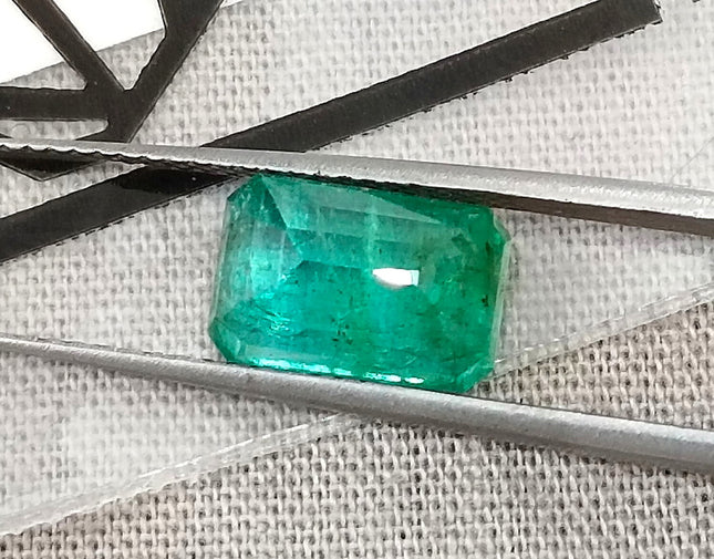 2.35ct Certified Zambian Natural Emerald Octagon Cut Loose Stone