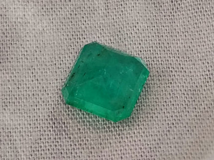 Zambian Emerald 3.53ct Bright Shamrock Green Natural Certified Octagon Cut Loose Stone