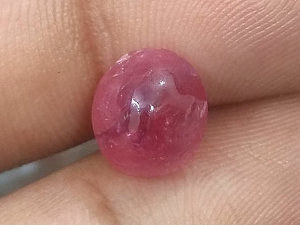 4.32ct Cabochon Cut Certified Natural Red African Ruby Unheated Gemstone
