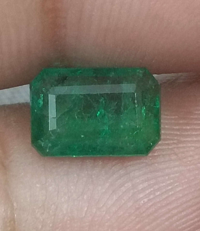 Certified 1.63ct Zambian Natural Emerald.