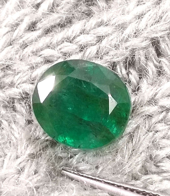 Natural Emerald 5.67ct Certified Zambian Origin Deep Green Stone.