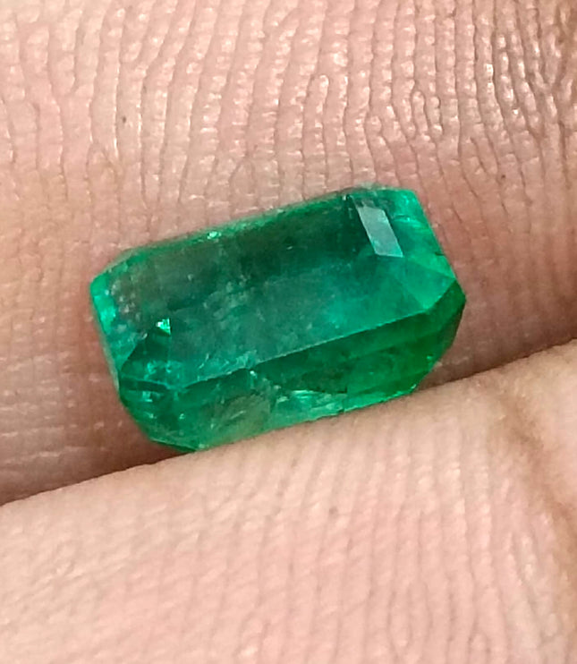 2.85ct Zambian Emerald, Certified Natural Medium Deep Green Octagon Cut Gemstone