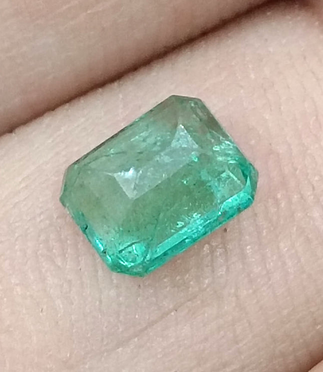 Panjshir Emerald 1.33ct Certified Natural Emerald cut Minor Oiled Loose Gemstone