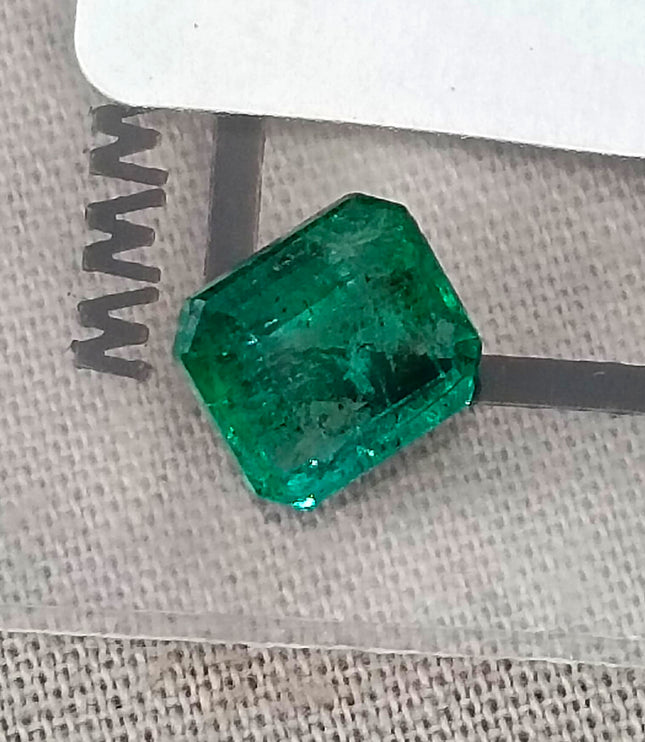 Zambian Emerald 1.49ct Deep Green Emerald Octagon Cut Loose Gemstone