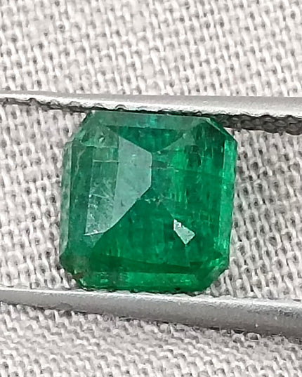 1.25ct Natural Zambian Emerald, Certified Deep Vivid Green Loose Gemstone