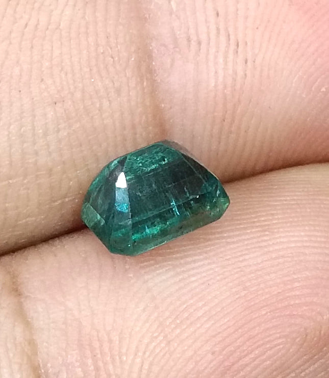 2.31ct Untreated Zambian Emerald Natural No Oil Medium Deep Bluish Green Gemstone