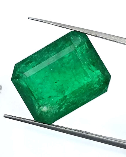 11.92ct Vivid Deep Green Swat Emerald Minor Oiled Loose Gemstone