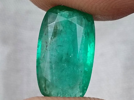 Natural Emerald 3.98ct GSI Certified Deep Green Cushion Cut Loose Gemstone