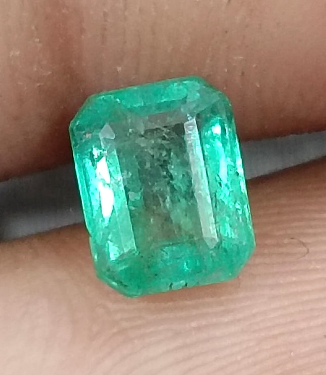Panjshir Emerald 1.33ct Certified Natural Emerald cut Minor Oiled Loose Gemstone