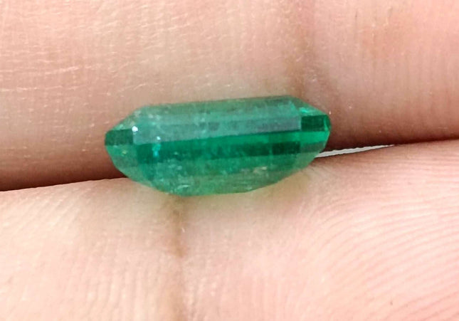 GSI Certified 3.16ct Medium Green Panjshir Emerald Minor Oiled Loose Gemstone
