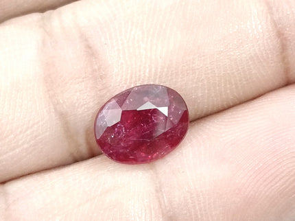 3.23ct Unheated Ruby Natural SGL Certified Deep Ruby Red Oval Gemstone