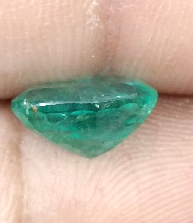Natural Zambian Emerald 2.58ct Certified Sea Green Oval Cut Loose Gemstone