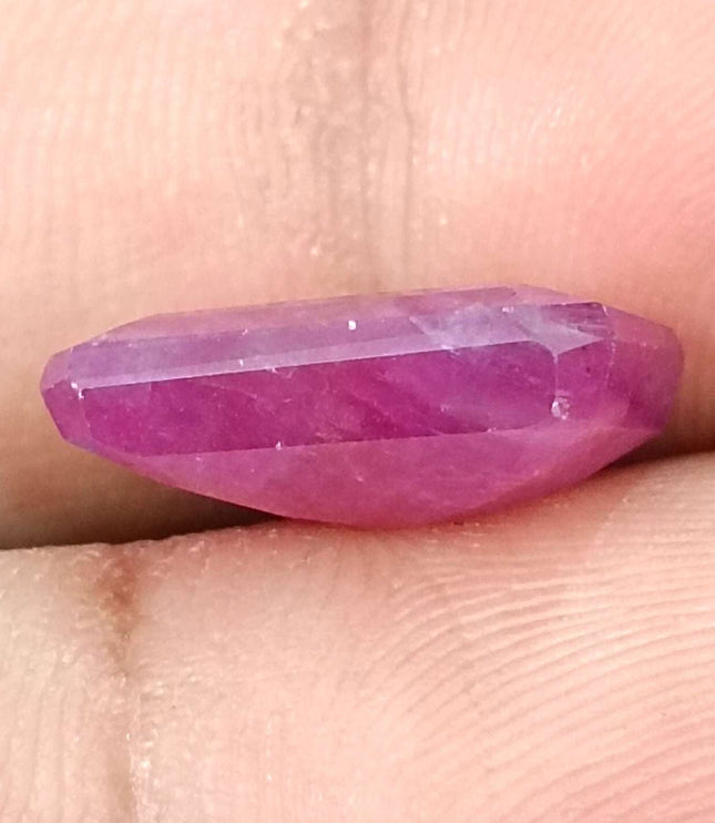 African Ruby 10.80ct Natural Certified Untreated Emerald Cut Loose Gemstone