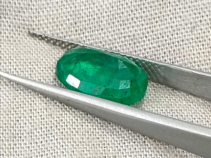 3.02ct Zambian Emerald, Alpine Green Oval Cut Certified Natural Loose Gemstone