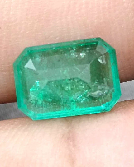 GSI Certified 3.16ct Medium Green Panjshir Emerald Minor Oiled Loose Gemstone