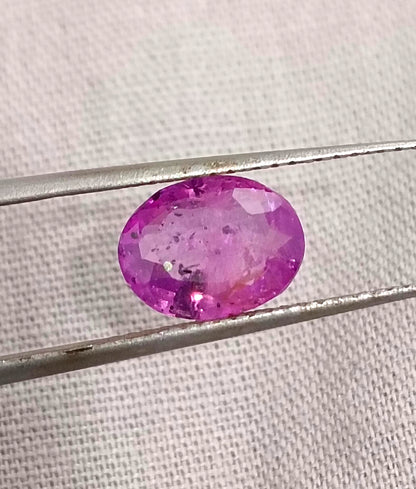 GSI Certified 2.13ct Purple Ceylon Sapphire , 100% Natural Untreated Gemstone