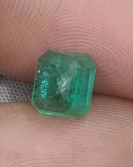 2.24ct GSI Certified Emerald Cut Zambian Emerald Minor Oiled Loose Gemstone