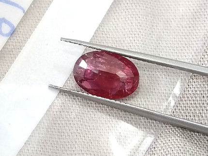 2.16ct Untreated Mozambique Natural Ruby SGL Certified Rasberry Red Oval Gemstone