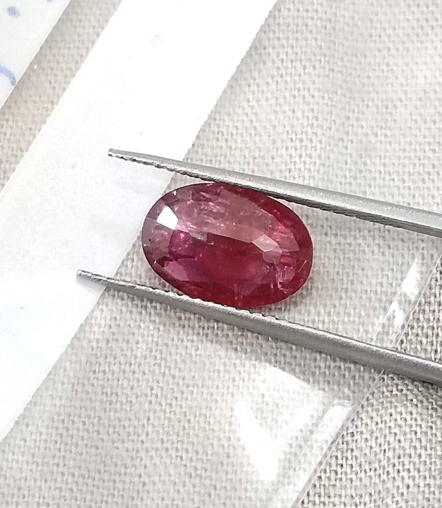 2.16ct Untreated Mozambique Natural Ruby SGL Certified Rasberry Red Oval Gemstone