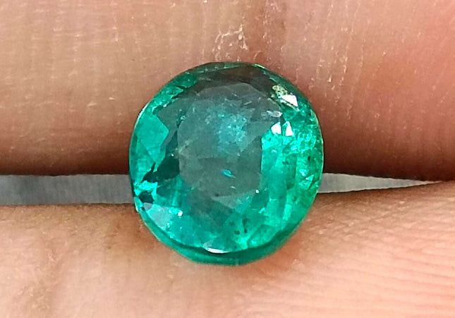 GSI Certified 1.57ct Deep Green Zambian Emerald Minor Oiled Loose Gemstone