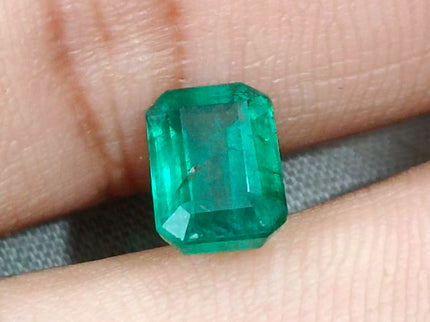 2.08ct Zambian Emerald, Natural Certified Deep Green Octagon Cut Gemstone