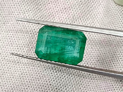 2.53ct Zambian Emerald, Medium Green Octagon Cut Natural Loose Stone