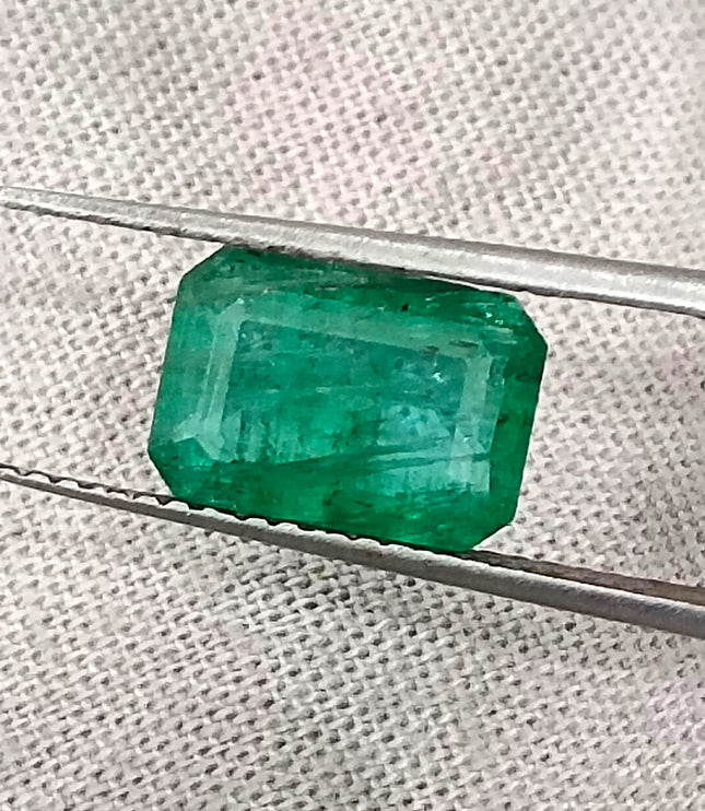 2.53ct Zambian Emerald, Medium Green Octagon Cut Natural Loose Stone