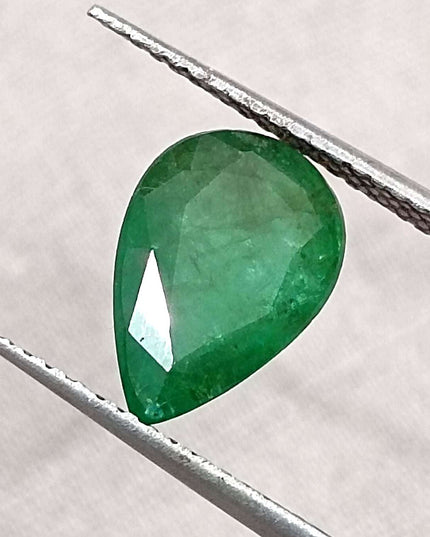 2.31ct GSI Certified Deep Green Zambian Emerald Minor Oiled Loose Gemstone