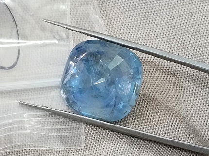 17.96ct Untreated Blue Sapphire Natural IIGJ Certified Burmese Cushion Cut Gemstone